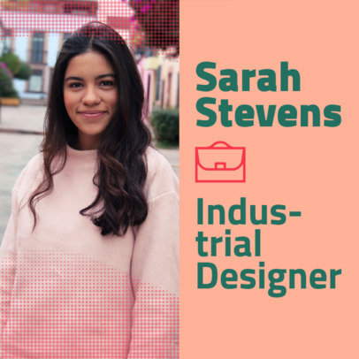 Instagram Post Maker for an Industrial Designer's Professional Resume Cover