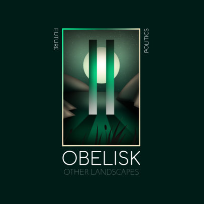 Logo Template with a Mesmerizing Abstract Landscape