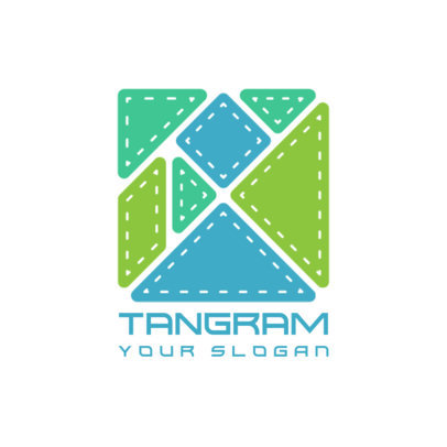 Logo Generator for a Nursery School Featuring a Tangram Graphic 