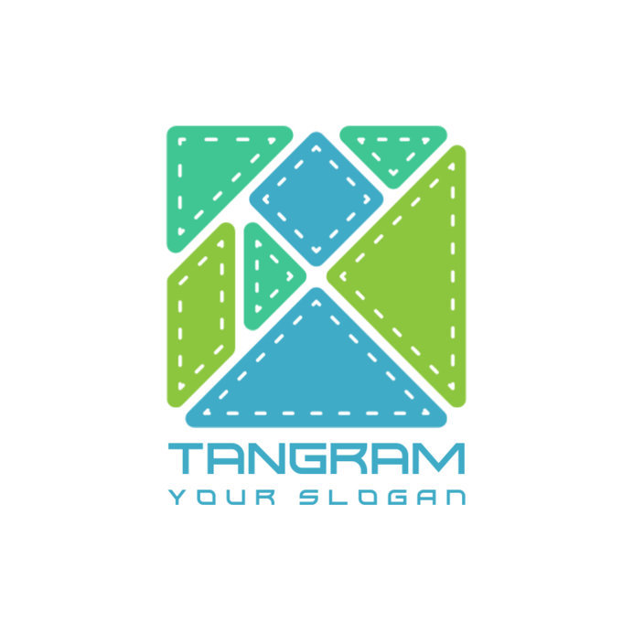 Placeit - Logo Generator for a Nursery School Featuring a Tangram Graphic