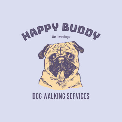 Dog Walking Services Company Logo Maker with a Pug Graphic