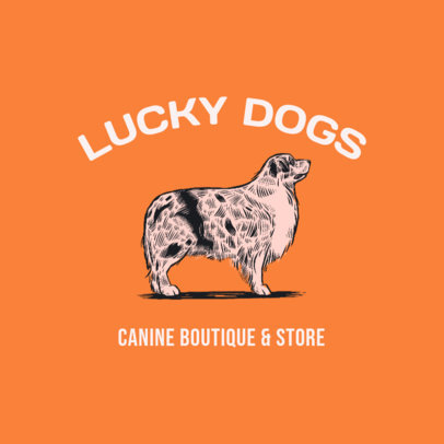 Logo Maker for a Canine Boutique and Store Featuring a Vintage Dog Illustration   