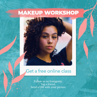 Instagram Post Template for an Online Makeup Workshop Ad 3066a