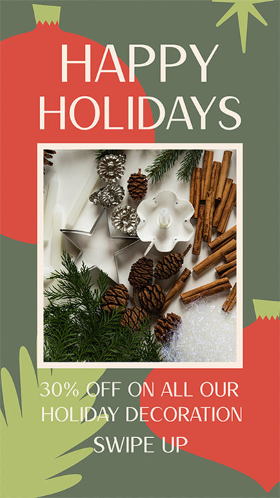 Xmas-Themed Instagram Story Template Featuring Illustrated Backgrounds 