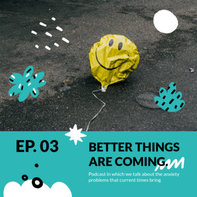 Podcast Cover Design Template with a Mental Health Theme
