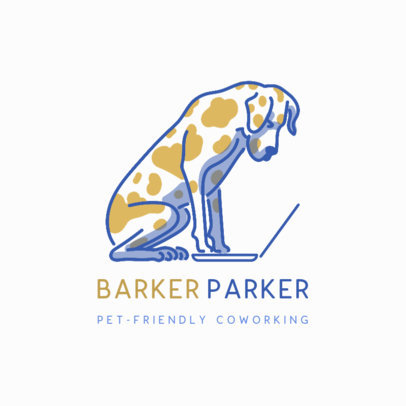 Logo Template Featuring Dogs Working From Home
