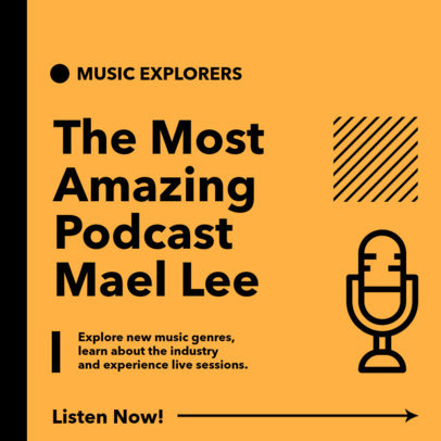Instagram Post Template for a Podcast Creator Featuring Minimal Icons