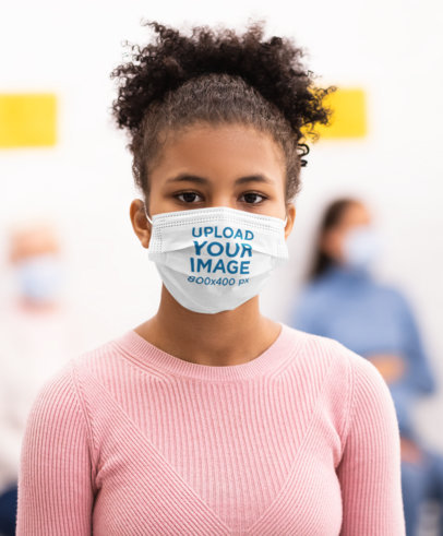 Mockup of a Teenage Girl Wearing a Face Mask 44688-r-el2