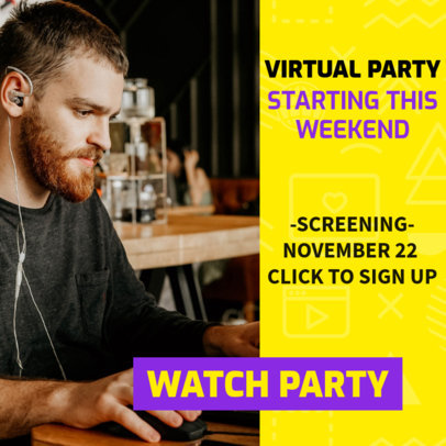 Minimal Instagram Post Design Template to Announce a Watch Party Event
