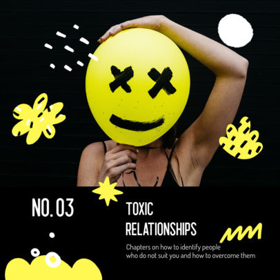 Mental-Health Podcast Cover Template with a Toxic Relationships Theme