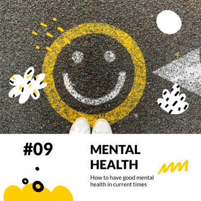 Mental-Health Podcast Cover Creator with a Happy Face Graphic