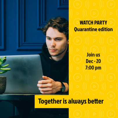 Simple Instagram Post Design Maker for a Watch Party Event