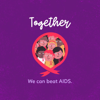 Cause Instagram Post Maker with a Cute Illustration for World AIDS Day