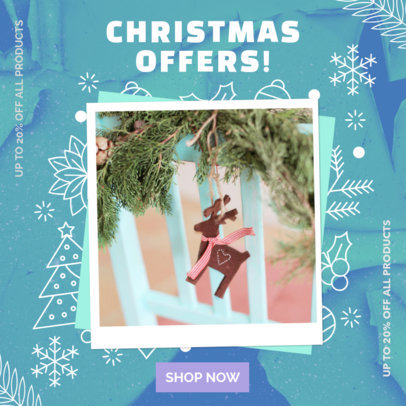 Instagram Post Creator Featuring Christmas Offers for a Clothing Store 3086h