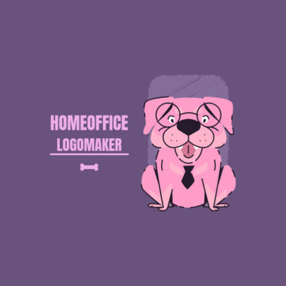 Home Office Logo Maker with a Cartoon of a Dog