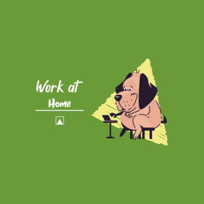 Logo Creator Featuring a Dog Working From Home