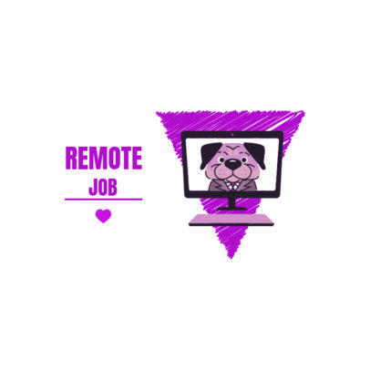 Remote Job Logo Template Featuring a Dog on a Computer
