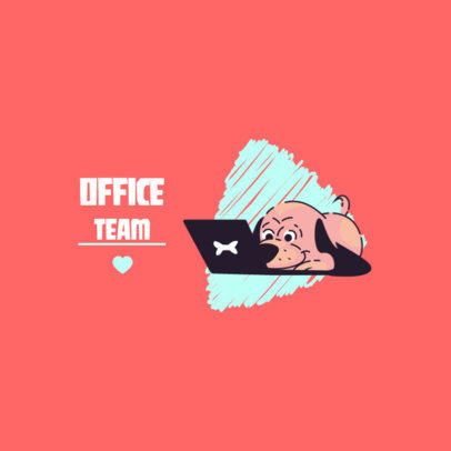 Office Team Logo Maker Featuring a Cute Dog Graphic