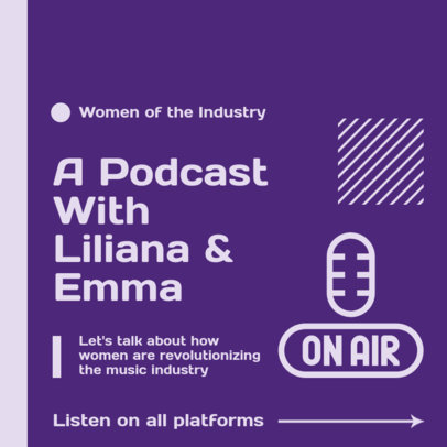 Instagram Post Design Template for a Podcast About Music and Women