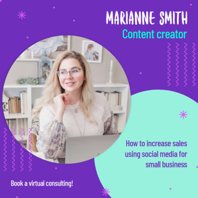 Instagram Post Template to Announce a Content Creation Webinar 