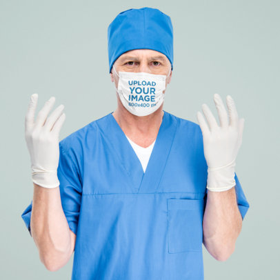 Face Mask Mockup of a Physician Ready for Surgery 44532-r-el2