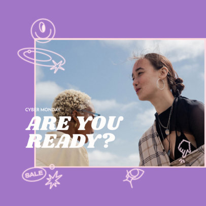 Customizable Ad Banner Maker to Announce a Store's Cyber Monday Sales