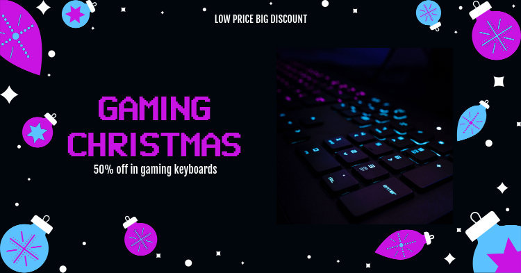 Christmas-Themed Facebook Post Maker for a Tech Store 
