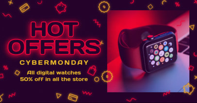 Facebook Post Template to Promote Hot Sales During Cyber Monday 3102e