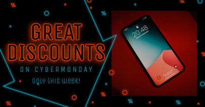 Facebook Post Design Template for Great Cyber Monday Discounts 3102g