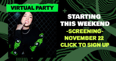 Facebook Post Design Template to Announce a Virtual Party 