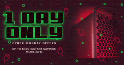 Facebook Post Design Generator to Announce a One-Day-Only Cyber Monday Offer 3102f