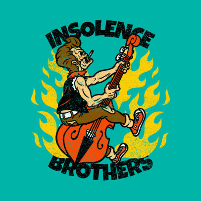 Logo Maker Featuring a Skull-Faced Character Playing the Double Bass 3799c