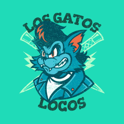 Logo Maker Featuring a Cat with a Rock n' Roll Style