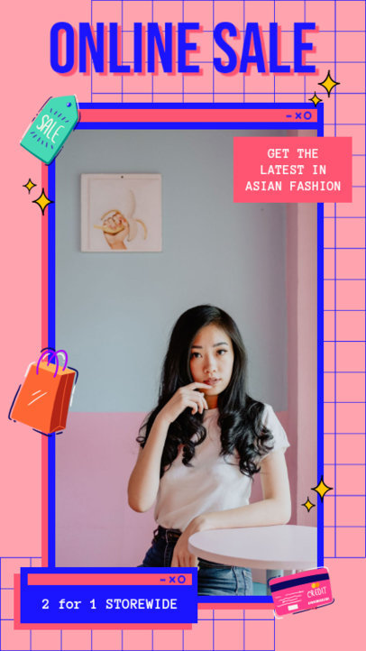 Fashion-Themed Instagram Story Design Maker for a Cyber Monday Online Sale 