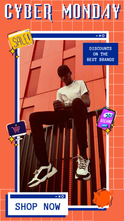  Instagram Story Template for Cyber Monday Fashion Deals Featuring Shopping Stickers 3099a 