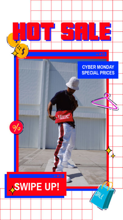 Instagram Story Design Maker for a Cyber Monday Hot Sale 3099e 