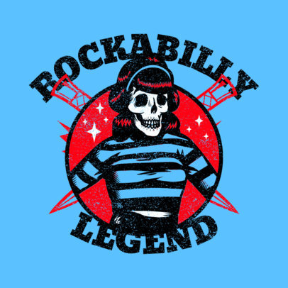 Music Logo Maker Featuring a Female Rockabilly Skeleton 