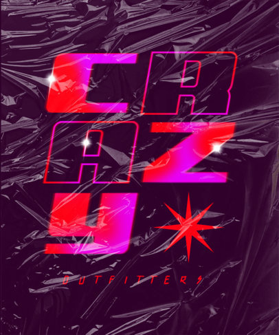 T-Shirt Design Template Featuring Abstract Typography with Vibrant Colors