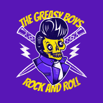 Illustrated Logo Maker Featuring a Rockabilly Skeleton Cartoon 3799j