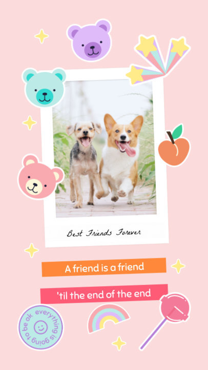 Phone Case Design Template Featuring Colorful Stickers 3118