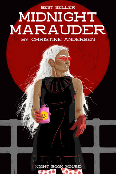 Book Cover Design Template Featuring Illustrations of Modern Vampires 3116