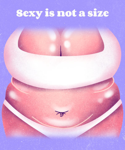 T-Shirt Design Template Featuring Body-Positive Messages