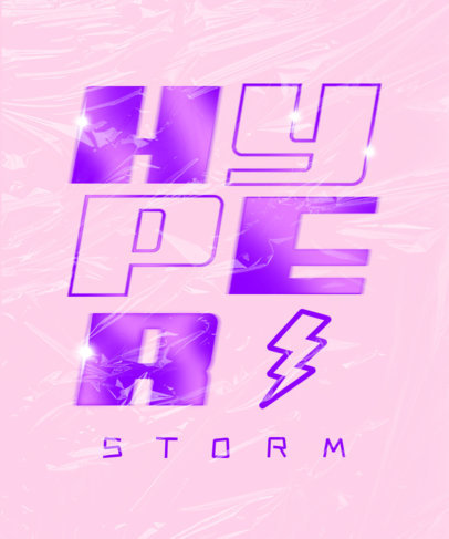 T-Shirt Design Creator Featuring Neon Typography with a Lightning Graphic 3804d