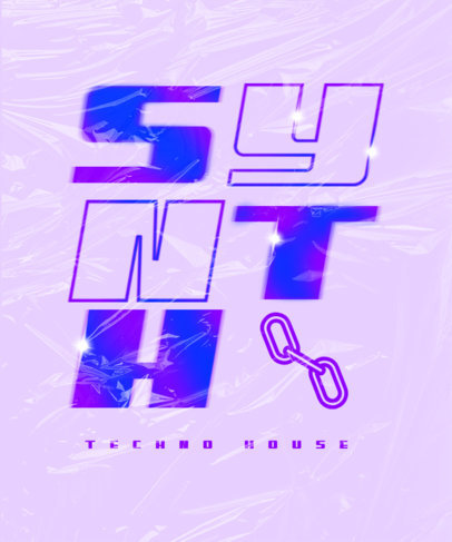 T-Shirt Design Template with Abstract Typography with a Plastified Effect 3804f