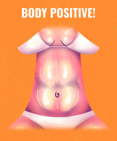 T-Shirt Design Creator with a Body-Positive Message and a Bikini Illustration