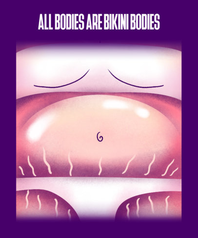 T-Shirt Design Creator Featuring an Illustration of a Curvy Body