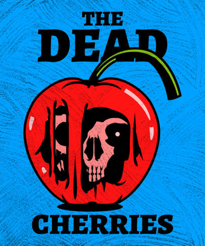 Illustrated T-Shirt Design Maker Featuring Fruits and Skulls 