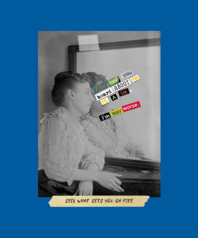 Vintage T-Shirt Design Template with a Monochromatic Collage