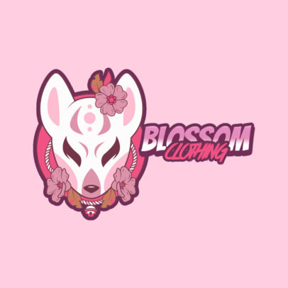 Apparel Brand Logo Maker Featuring a Kitsune Mask 