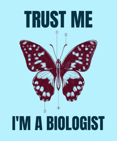 T-Shirt Design Maker for a Biologist with a Butterfly Graphic 3122a